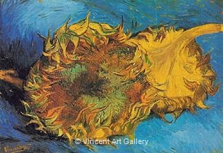 Two Cut Sunflowers by Vincent van Gogh