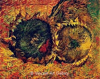 Two Cut Sunflowers by Vincent van Gogh