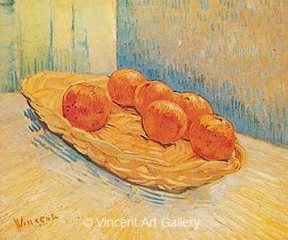 Still Life with Basket and Six Oranges by Vincent van Gogh