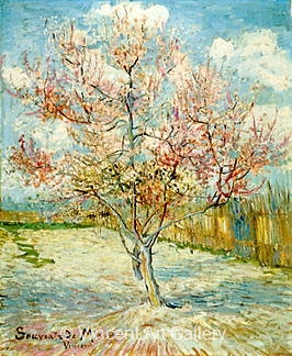 Pink Peach tree in Blossom (Reminiscence of Mauve) by Vincent van Gogh