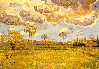 Landscape under a Stormy Sky by Vincent van Gogh