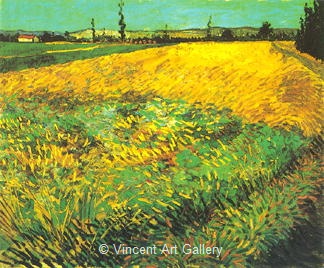 Wheat Field with Alpilles Foothills in the Background by Vincent van Gogh