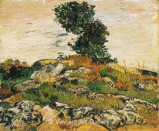 Rocks and Oak Tree by Vincent van Gogh