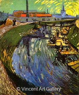 The "Roubine de Roi"Canal with Washerwomen by Vincent van Gogh
