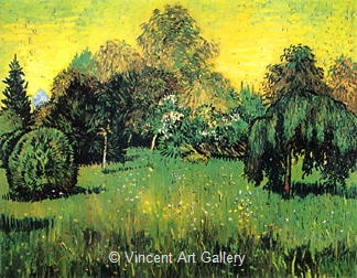 Public Oark with Weeping Willow: The Poet's Garden 1 by Vincent van Gogh