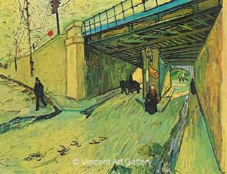The Railway Bridge over Avenue Montmajour, Arles by Vincent van Gogh