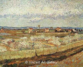 La Crau with Peach Trees in Blossom by Vincent van Gogh