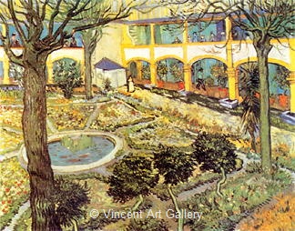 The Courtyard of the Hospital at Arles by Vincent van Gogh
