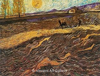 Enclosed Field with Ploughman by Vincent van Gogh