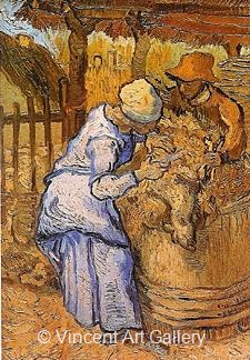 The Sheep-Shearers (after Millet) by Vincent van Gogh