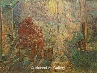 Evening: The Watch (after Millet) by Vincent van Gogh