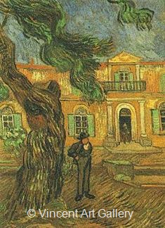 Pine Trees with Figure in the Garden of Saint-Paul Hospital by Vincent van Gogh