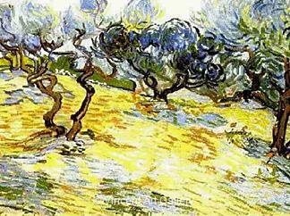 Olive Trees: Bright Blue Sky by Vincent van Gogh
