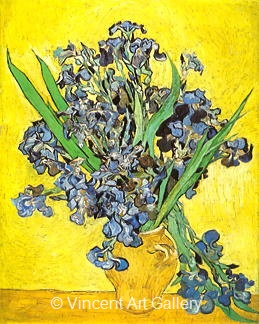 Still Life: Vase with Irises against a Yellow Background by Vincent van Gogh