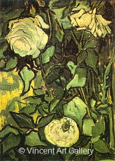 Roses and Beetle by Vincent van Gogh