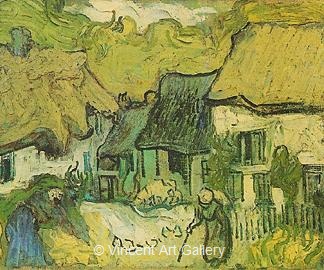 Thatched Cottages in Jorgus by Vincent van Gogh