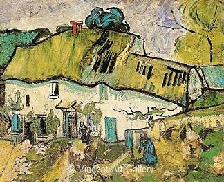 Farmhouse with Two Figures by Vincent van Gogh