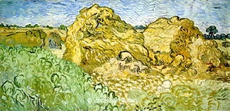 Field with Wheat Stacks by Vincent van Gogh