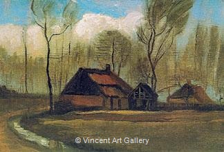 Farmhouses Among Trees by Vincent van Gogh
