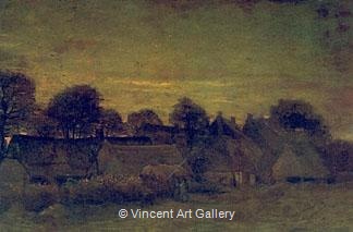 Village at Sunset by Vincent van Gogh