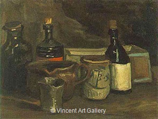 Still Life with Bottles and Earthenwar by Vincent van Gogh