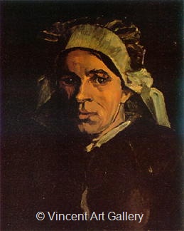 Head of a Peasant Woman with White Cap by Vincent van Gogh
