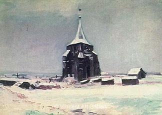 The Old Cemetery Tower at Nuenen in the Snow by Vincent van Gogh