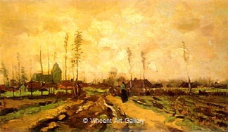 Landscape with Chuch and Farms by Vincent van Gogh