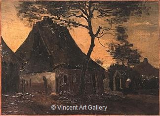Cottage with Trees by Vincent van Gogh