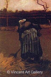 Peasant Woman Digging by Vincent van Gogh