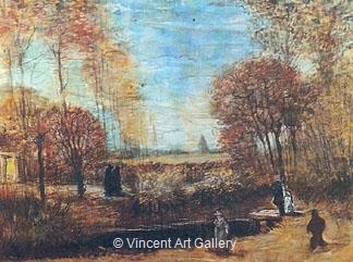 The Parsonage at Nuenen with Pond and Figures by Vincent van Gogh