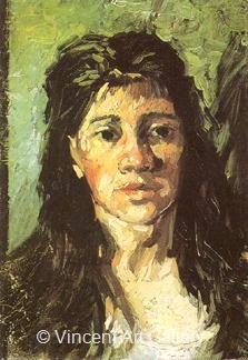 Head of a Woman with her Hair Loose by Vincent van Gogh