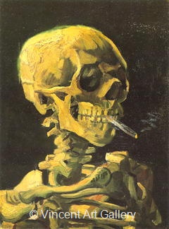 Skull with Burning Sigarette by Vincent van Gogh